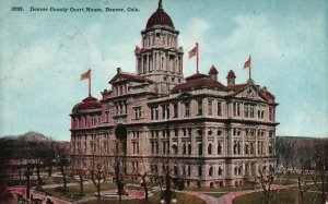 Vintage Postcard 1912 Denver County Court House Historic Bldg. Denver Colorado