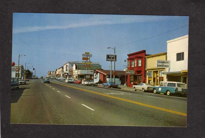 CA Stores Bank of America Rexall Drug Store Fort Ft Bragg California Postcard