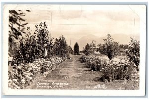 Anchorage Alaska AK Postcard RPPC Photo Summer Gardens Flowers 1942 Vintage