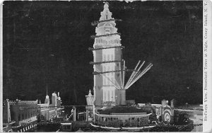 Bird's Eye View, Dreamland Tower at Night Coney Island, New York, USA Amuseme...