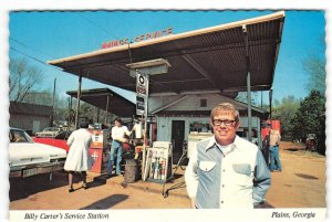 Plains, Georgia BILLY CARTER'S SERVICE STATION Gas Pumps Roadside 4x6 Postcard