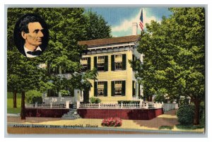 Abraham Lincoln's Home Springfield Illinois Vintage Standard View Postcard