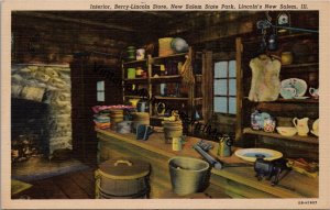 Interior Berry-Lincoln Store Lincoln's New Salem IL Postcard PC325