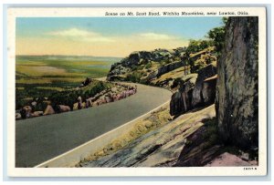 c1940 Scene Mt Scott Road Wichita Mountains Lawton Oklahoma OK Unposted Postcard