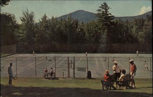 Stowe Vermont VT Mt. Mansfield Tennis Courts People 1950s-60s Vintage Postcard