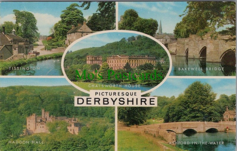 Derbyshire Postcard -Chatsworth House, Haddon Hall, Tissington, Bakewell RS31973