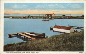 North Platte Nebraska NE Reservoir Lake Vintage Postcard