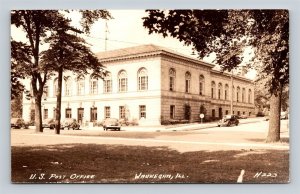 1940's RPPC Waukegan IL Illinois U S Post Office Real Photo Postcard