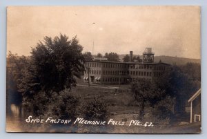 J96/ Mechanic Falls Maine RPPC Postcard c1910 Shoe Factory Building 387