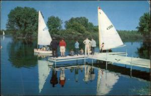 Winnetka & Glencoe IL Skokie Lagoons Sailing Old Postcard