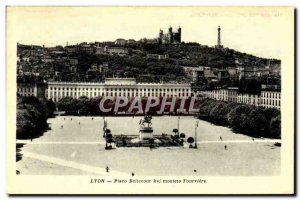 Old Postcard Lyon Bellecour Square Kaj Monteto Fourviere