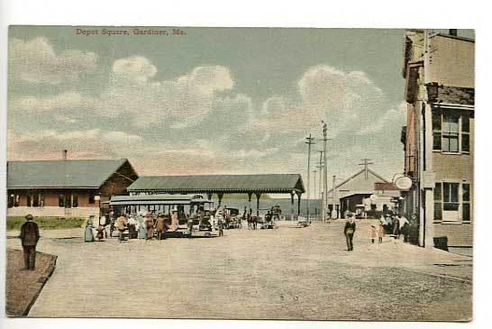 Gardiner ME Railroad Train Station Postcard