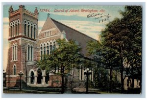 c1910's Church Of Advent Building Tower Roadside Birmingham Alabama AL Postcard