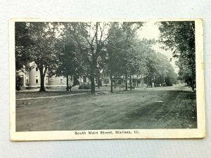 Marissa IL-Illinois, 1910 South Main St Tree Lined Dirt Road, Vintage Postcard