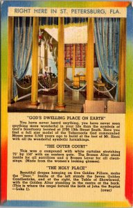 Linen Postcard Gods Sanctuary 2700 13th Street South in St. Petersburg, Florida