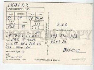 464561 1990 year Italy Orvieto radio QSL card to USSR