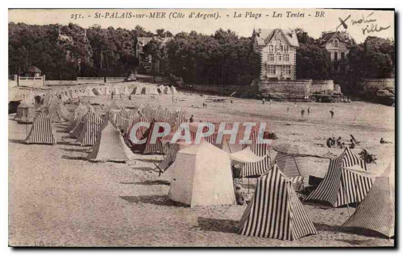 Postcard Old St palais sur Mer Cote d'Argent The Beach Tents