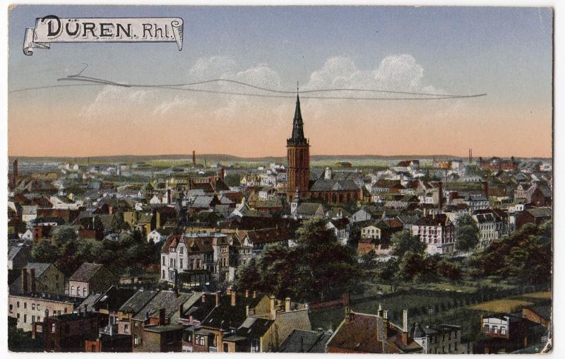 Germany; Duren, Panorama Over Town PPC Unposted, c 1920's, By Peter Peters 