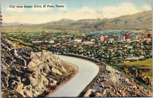 postcard Texas - City from Scenic Drive, El Paso