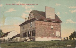 Postcard Cannon Ball Farm House Philadelphia PA