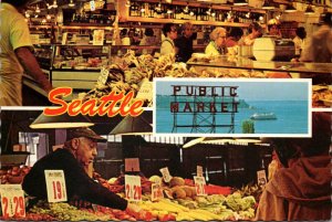 Washington Seattle Pike Place Market Interior Split View