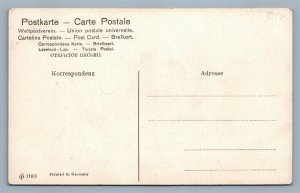 CHRISTMAS TREE DECORATING ANTIQUE POSTCARD NEW YEAR