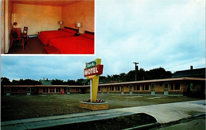 Dor-Al Motel Sault Ste Mari Michigan MI Dual View Postcard VTG UNP Vintage 