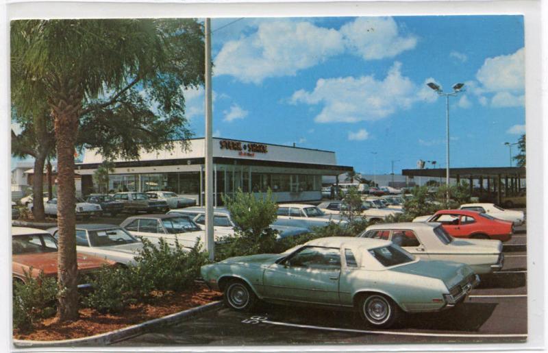 Steak 'n Shake Restaurant Cars St Petersburg Florida 1976 postcard