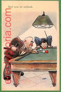 ah2579 - VINTAGE POSTCARD Postcards - Billiards - HUMOR-