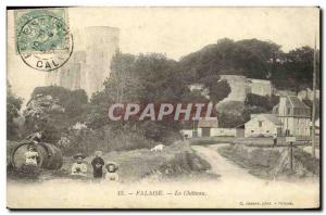 Old Postcard Falaise Chateau Children