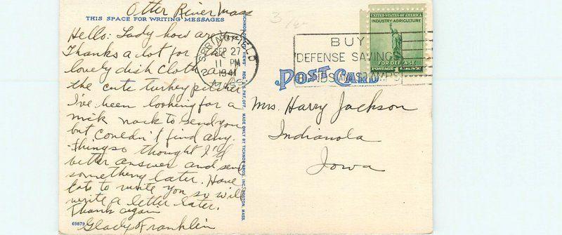 Chair City 1941 GARDNER MASSACHUSETTS Tichnor linen postcard 4512 