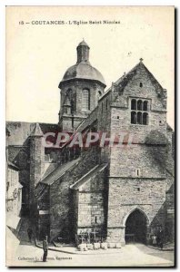 Old Postcard Coutances Church of Saint Nicolas