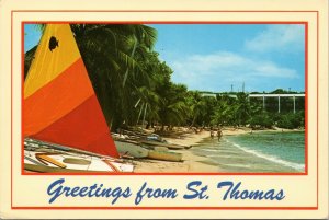 postcard Virgin Islands - Greetings from St. Thomas - Secret Harbor Beach Hotel