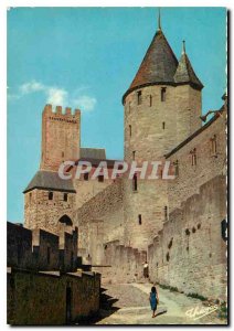 Modern Postcard La Cite in Carcassonne (Aude) Montee the Aude Gate Chateau Co...