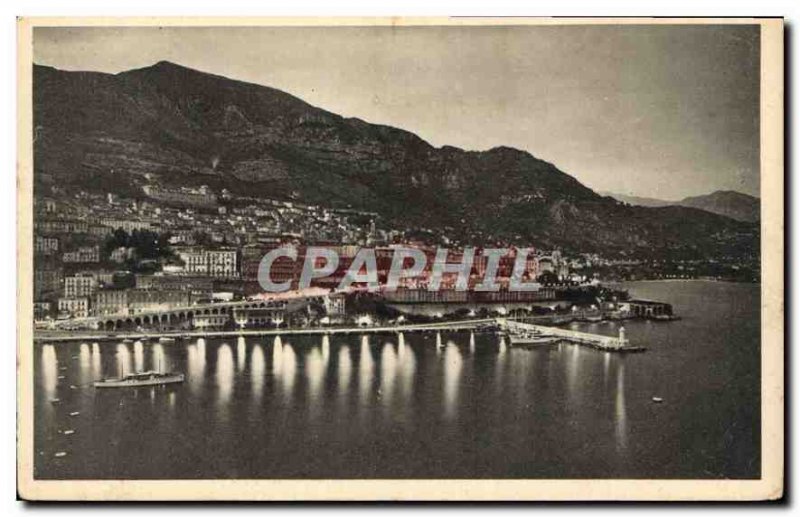 Postcard Old French Riviera Monte Carlo Artistic night