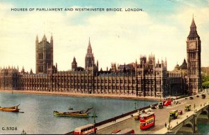 England London Houses Of Parliament and Westminster Bridge 1952