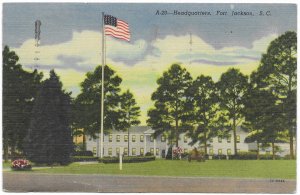 US Fort Jackson, South Carolina. used with #841 coil. sent 1953.