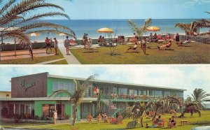 St Petersburg Beach FL El Jomar Motel Sunbathers Duo View Postcard