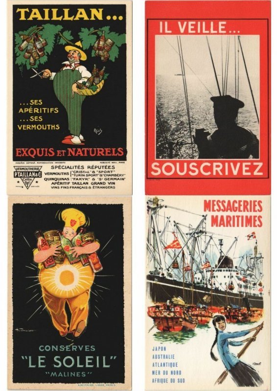 ADVERTISING PUBLICITÉ with BETTER 110 Vintage Postcards Pre-1940 (L4542)