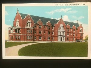 Vintage Postcard 1915-1930 Old Folks Home, Lawrenceville, Illinois (IL)