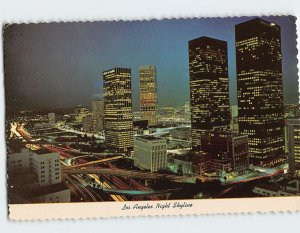 Postcard Los Angeles Night Skyline, Los Angeles, California