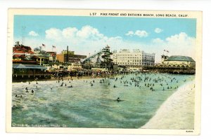 CA - Long Beach. The Pike, Roller Coaster, Bathing Beach ca 1923