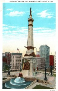 VINTAGE POSTCARD SOLDIERS' AND SAILORS' MONUMENT INDIANAPOLIS INDIANA