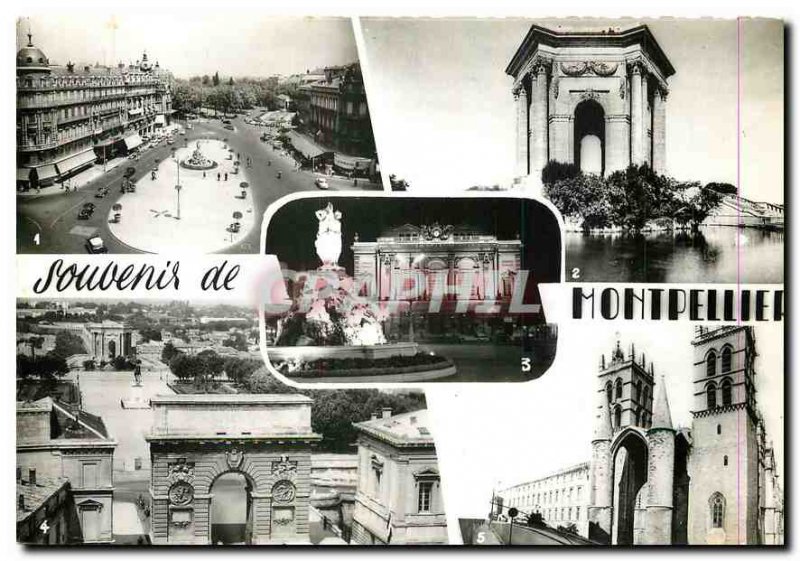 Postcard Modern Montpellier Place de la Comedie Le Chateau d'Eau's Theater th...