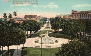 Vintage Postcard Parque De La India India Park And Monument Havana Cuba