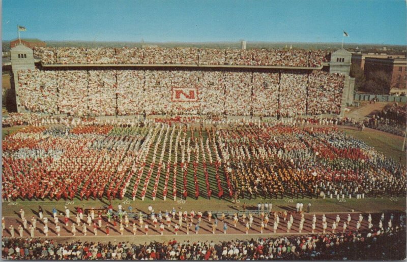 Postcard Marching  Band Day University Nebraska Stadium Lincoln NE Homecoming