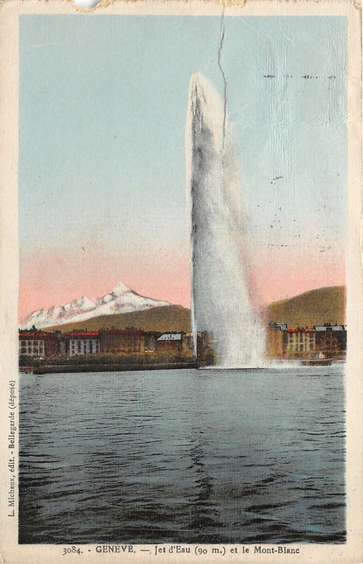 Lot 63 geneve geneva switzerland jet d eau  et le mont blanc