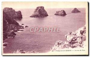 Old Postcard Crozon The pile of peas