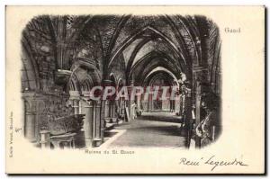 Postcard Old Ghent Ruins of St Bavo