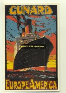 ad2029 - Cunard Line - Liner Berengaria - modern advert postcard